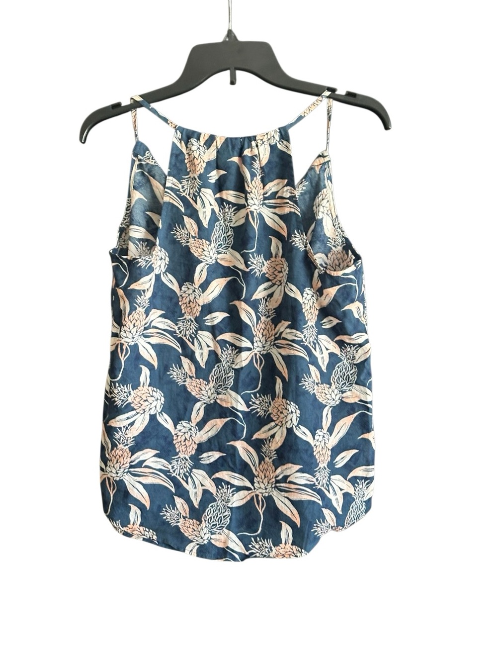 Gilligan & O'Malley Navy and Cream Floral Spaghetti Strap Cami. Size Medium - Picture 3 of 6